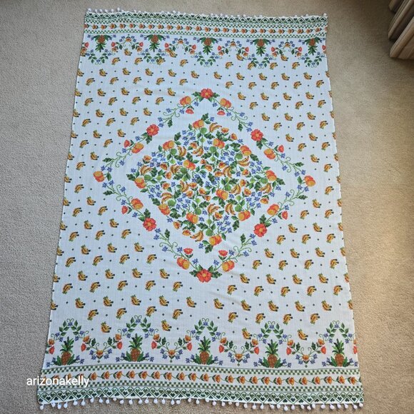 NWOT FARM Rio Sarong Needlepoint Print Fruits & Flowers Scarf - Picture 5 of 16